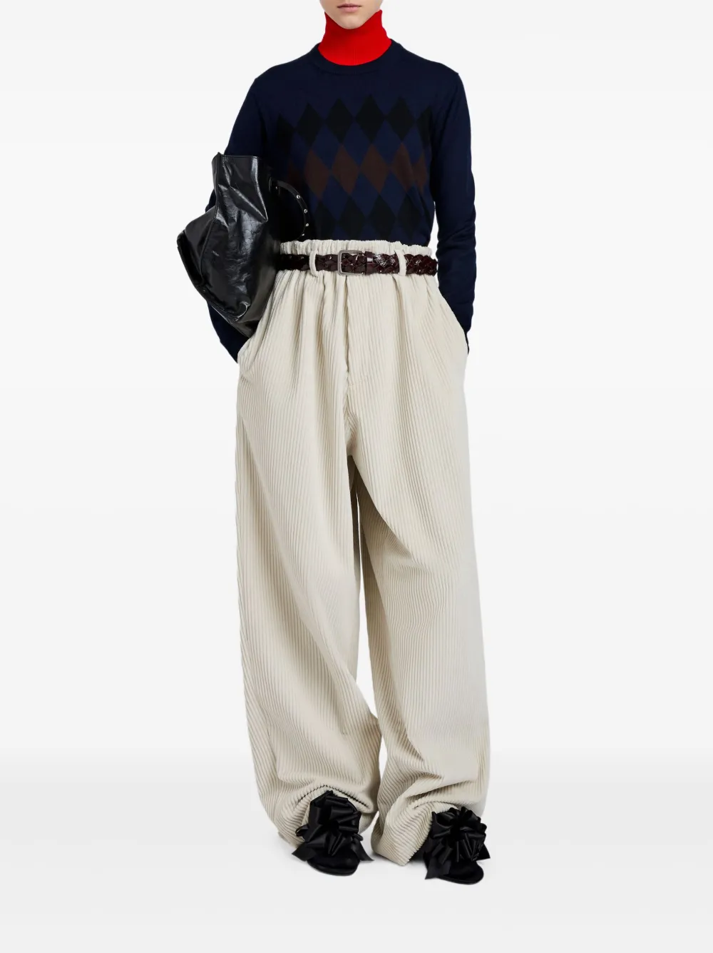 Proenza Schouler diamond-pattern merino wool-silk blend sweater | Knitted Sweaters | Image 2