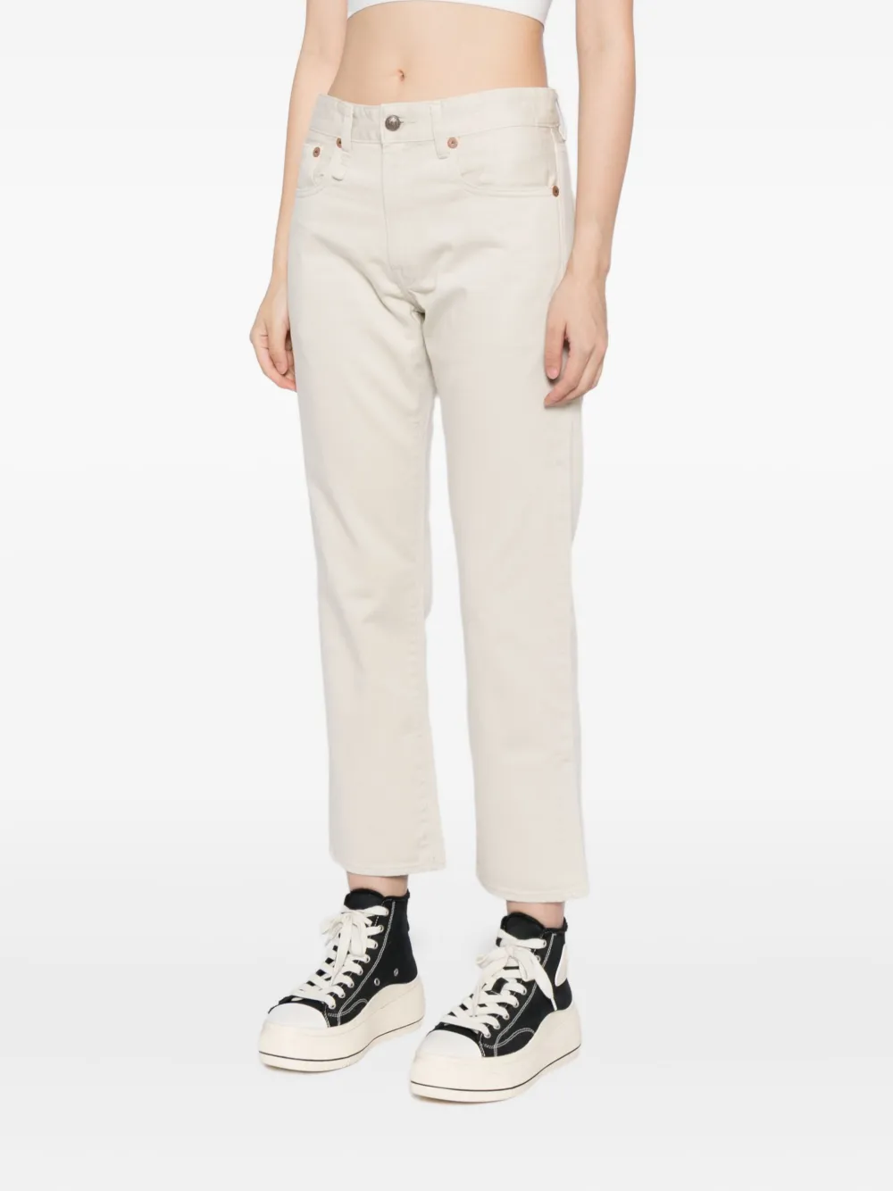R13 Ssense Exclusive Off-white Jeans In Neutral