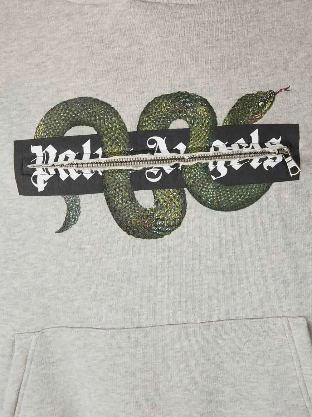 Palm Angels Kangaroo-pockets Hoodie In Gray