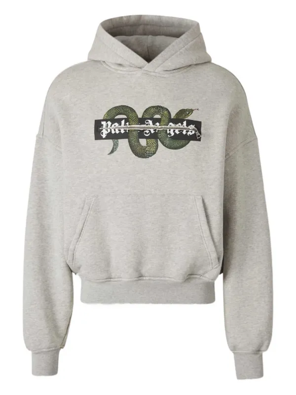 Palm Angels kangaroo-pockets Hoodie Grey FARFETCH IN