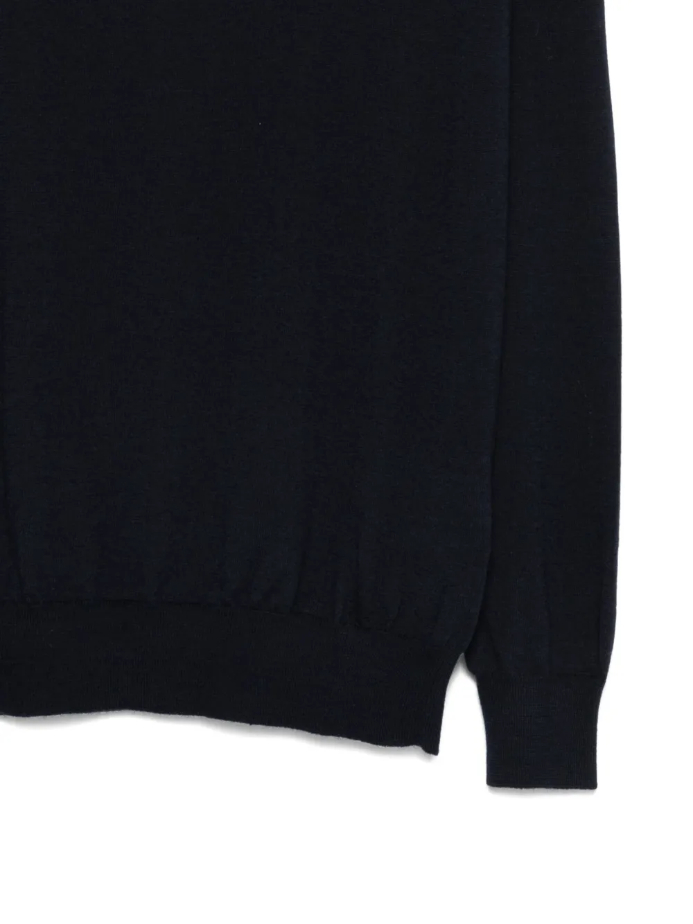 Lardini Long-sleeve Polo Sweater With Zippered Placket In Black