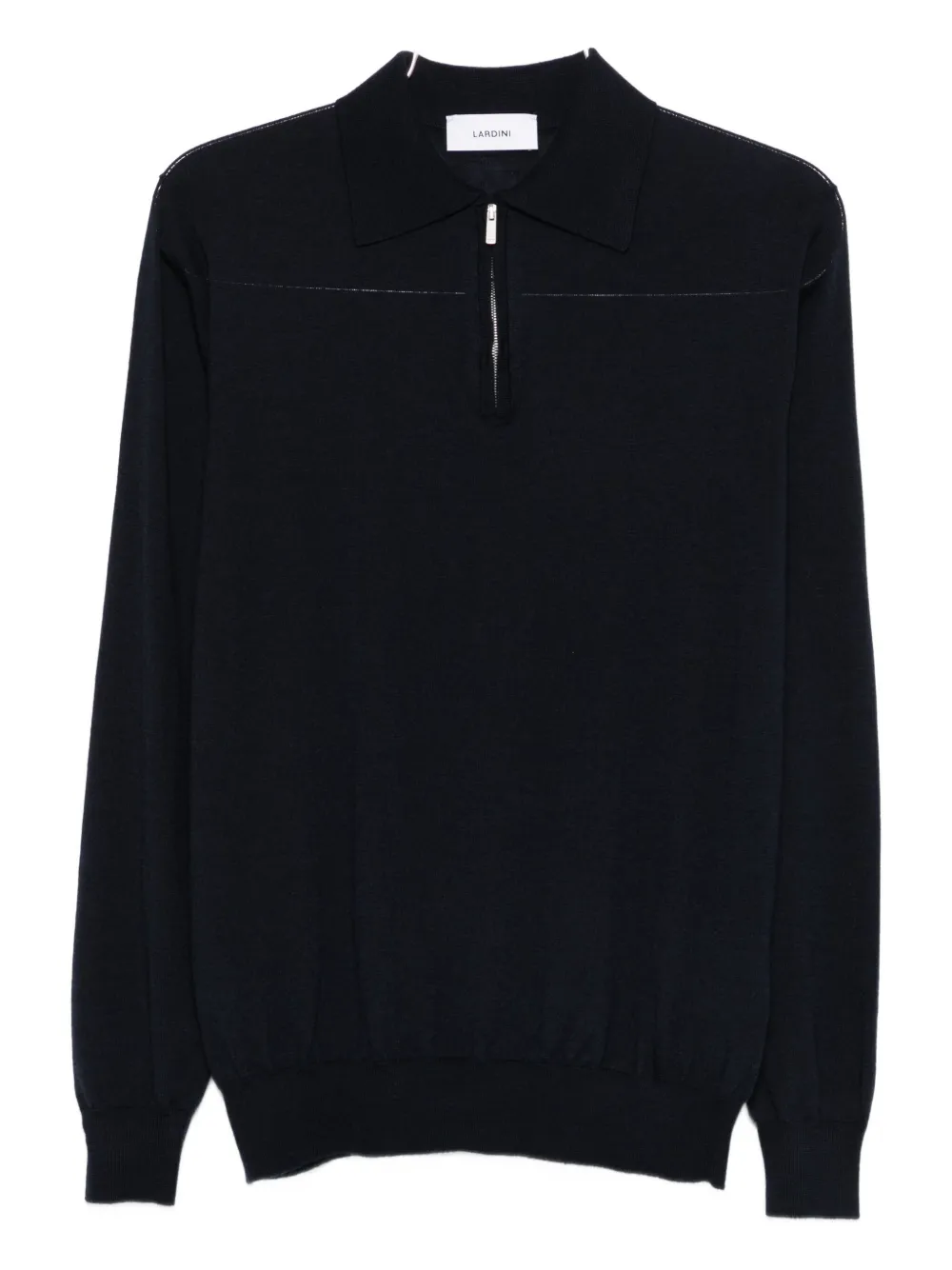 Lardini zip-fastening polo shirt | Black | Image 1