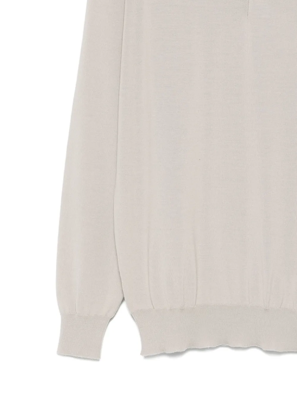 Lardini Long-sleeve Virgin Wool Polo Shirt In White