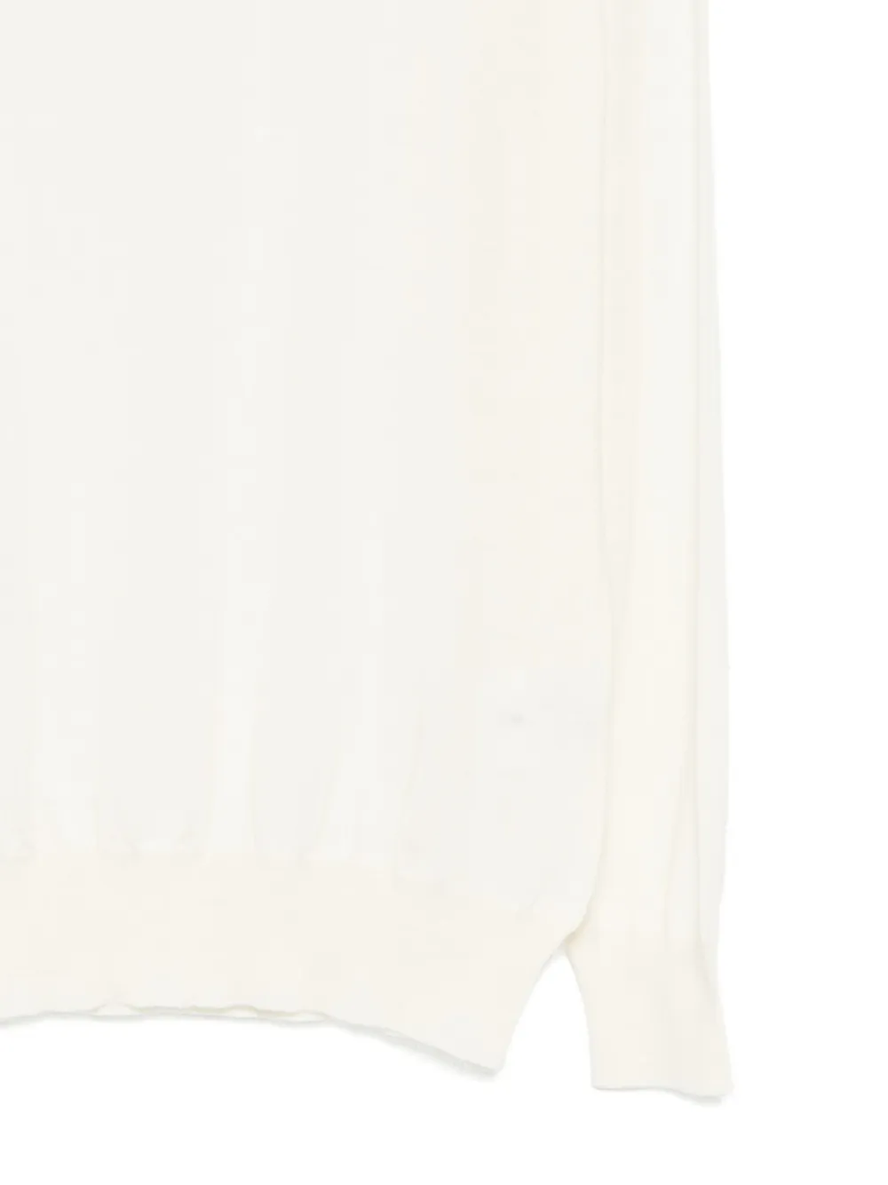 Lardini Minimalist White Long-sleeve Polo Shirt In Neutral