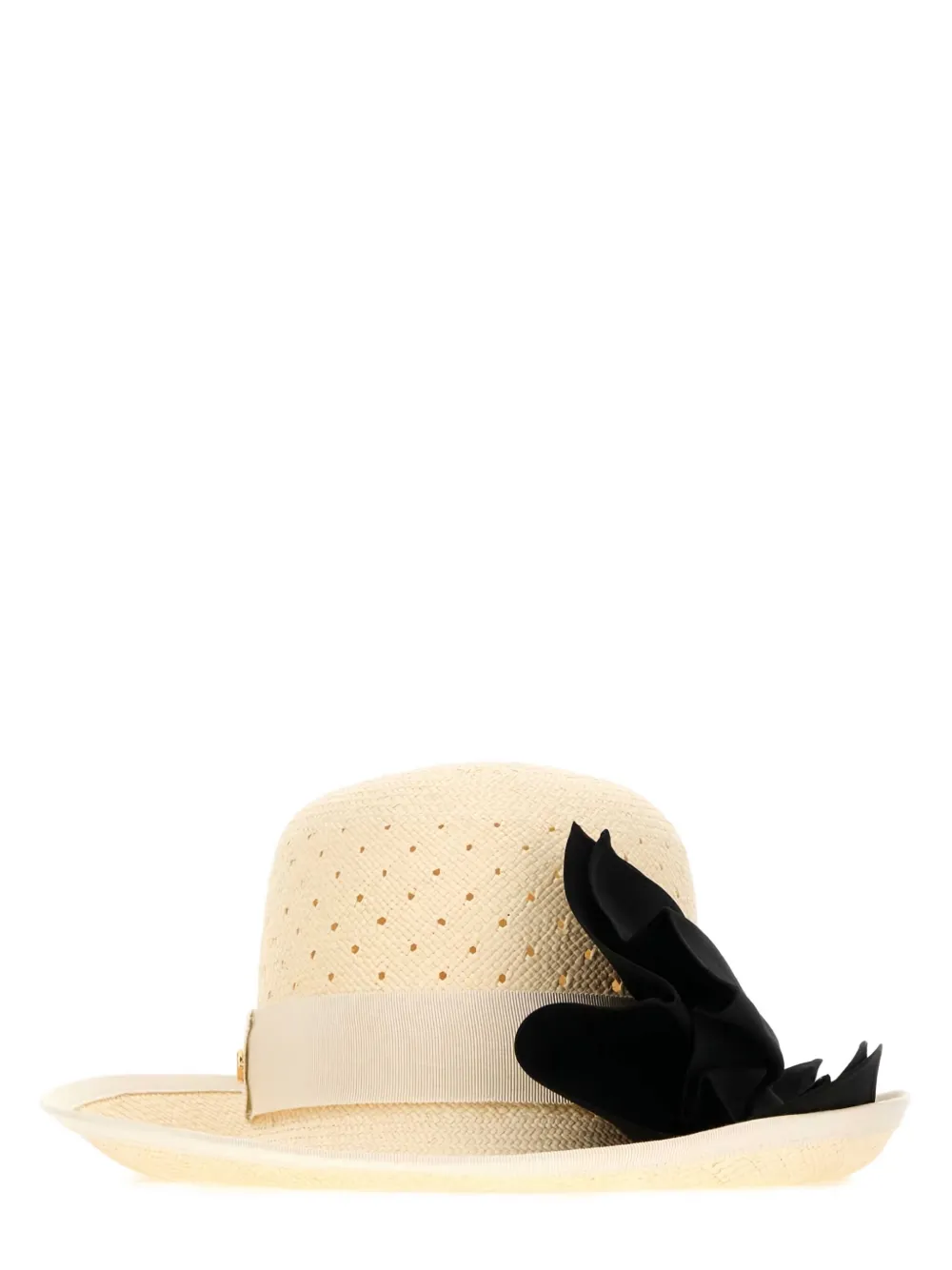 Valentino Beige Vlogo Signature Panama Hat In Neutral