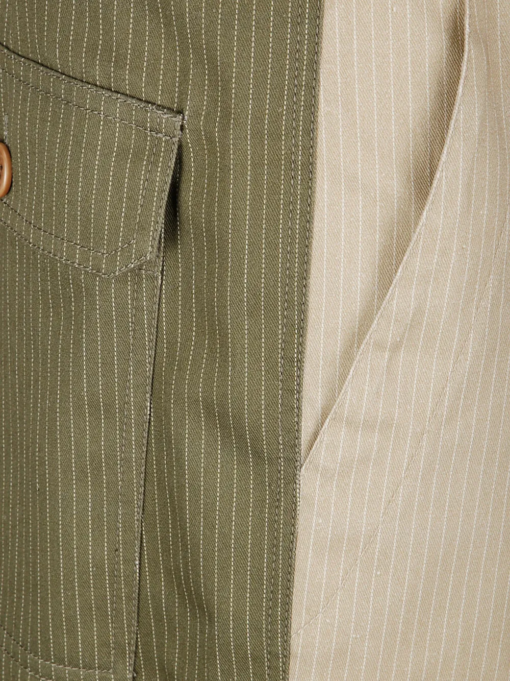 Jejia Ankle-length Lightweight Cotton Pants With Dual-color Panel In Neutral
