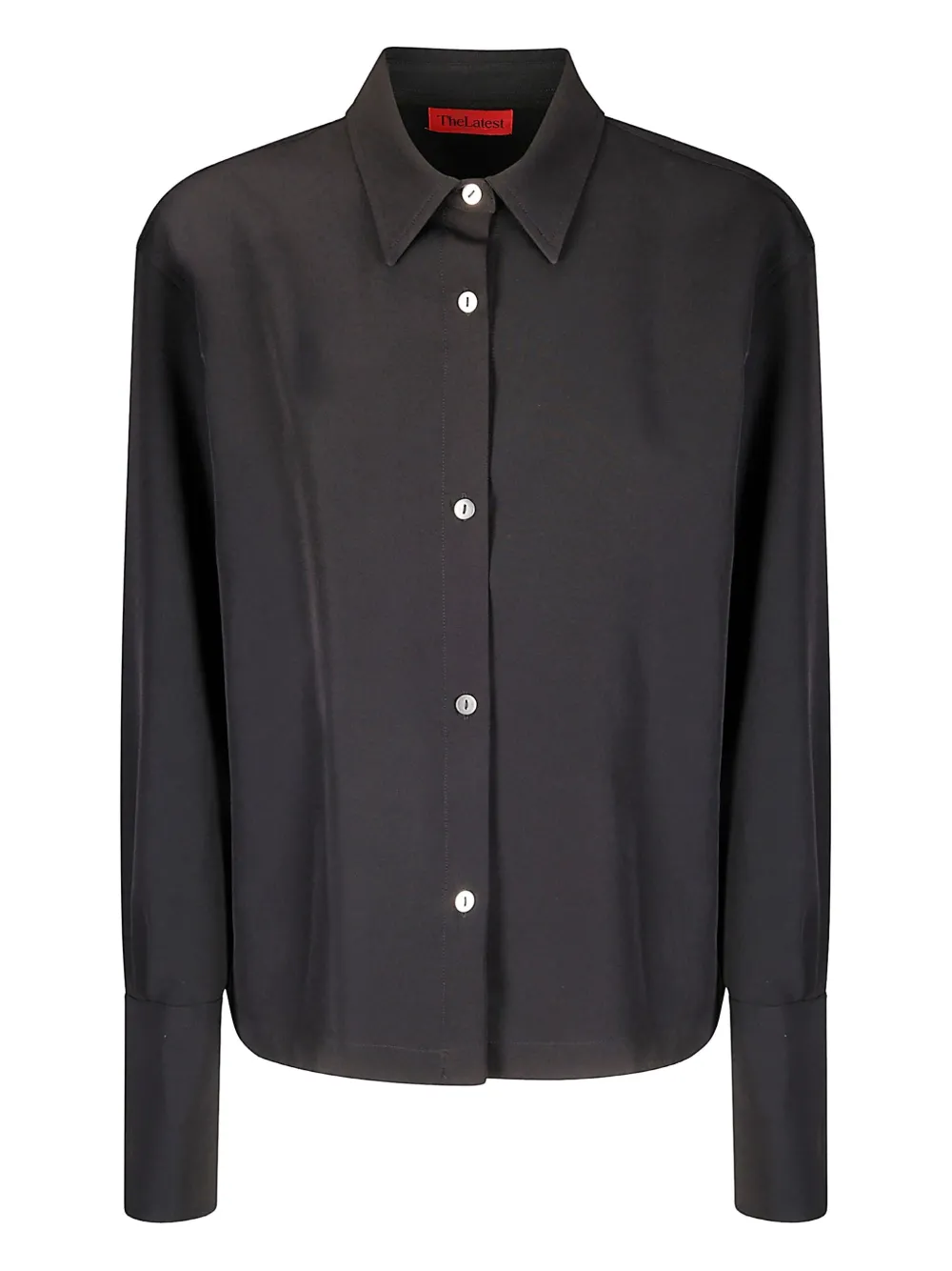 The Latest Black Long-sleeved Shirt With Classic Collar In Black
