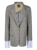 Jejia Birkin check-pattern double-cuff blazer - Grey