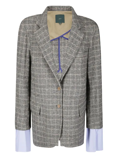 Jejia Birkin check-pattern double-cuff blazer
