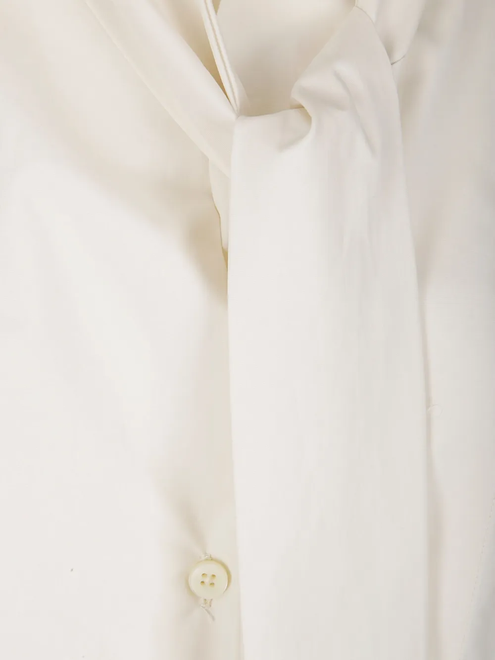 THELATEST Katoenen blouse met gestrikte hals Wit