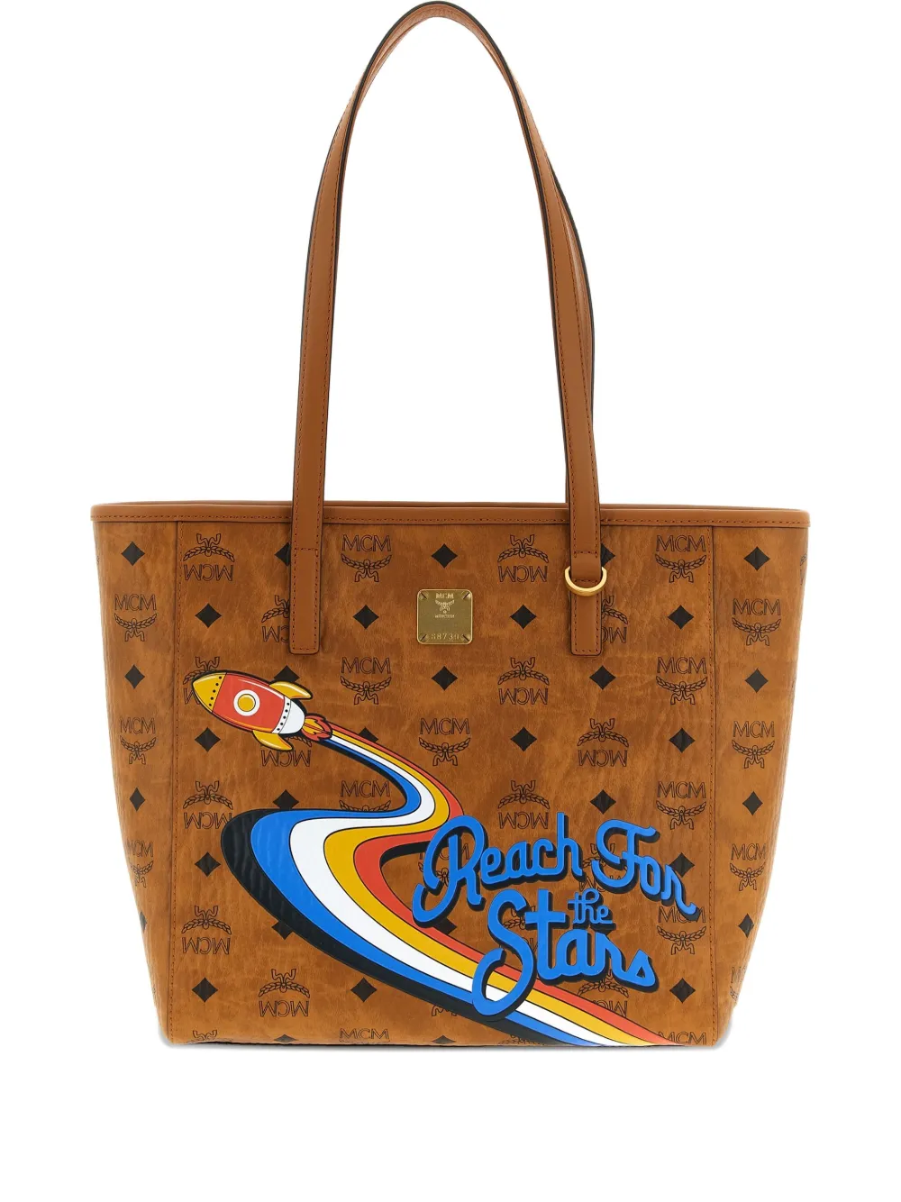 MCM small Toni Visetos-monogram canvas tote bag - ブラウン MCM small Toni Visetos-monogram canvas tote bag - ブラウン