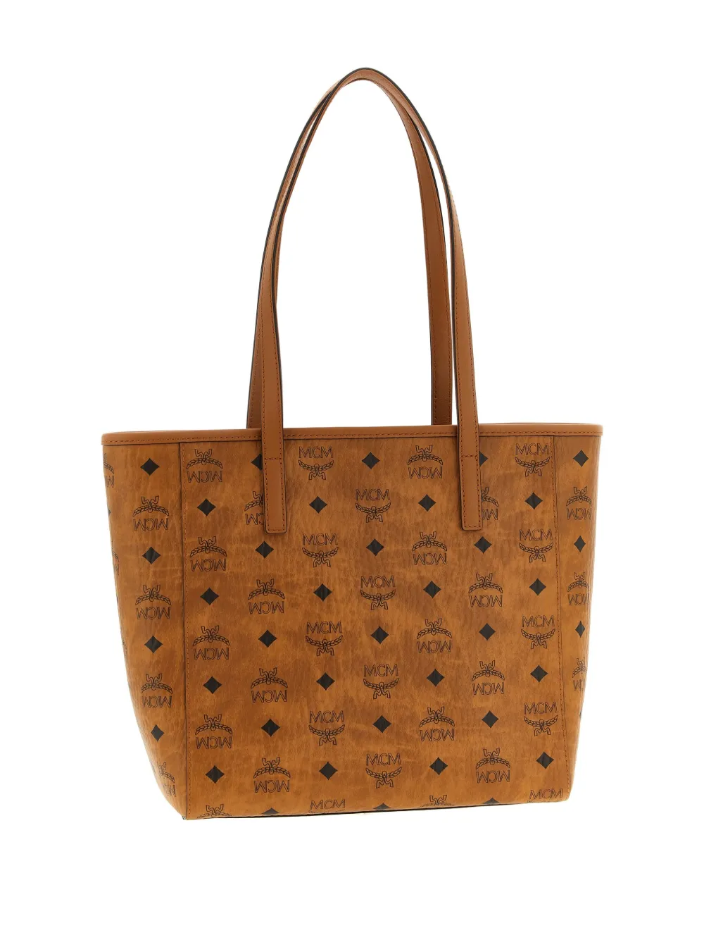 MCM small Toni Visetos-monogram canvas tote bag - Bruin