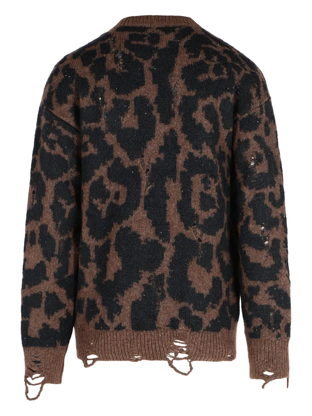 Laneus leopard-print frayed-trim sweater | Knitted Sweaters | Image 2