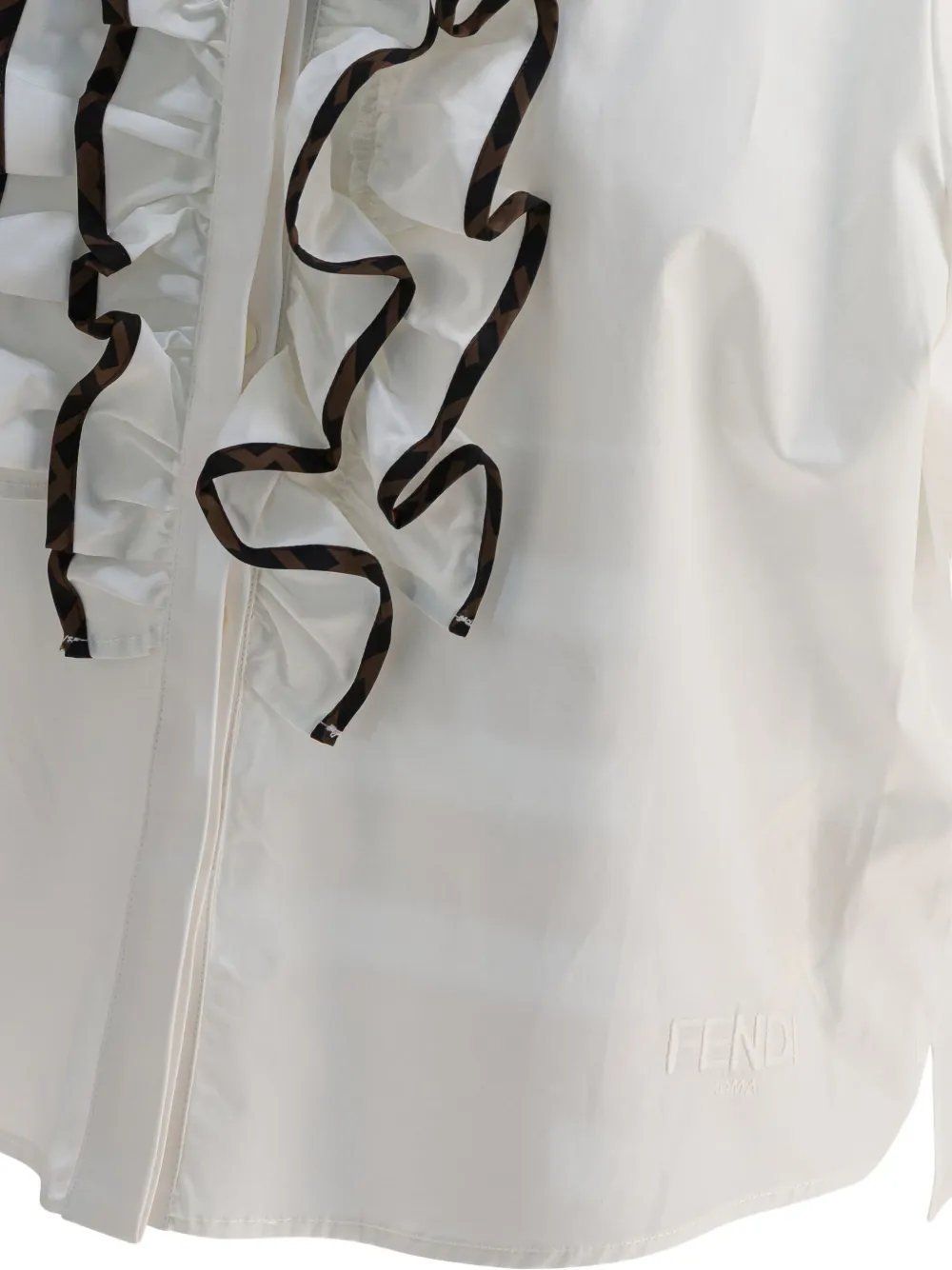 Fendi Kids Katoenen shirt met ruches Wit