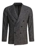 Tagliatore double-breasted textured jacket - Black