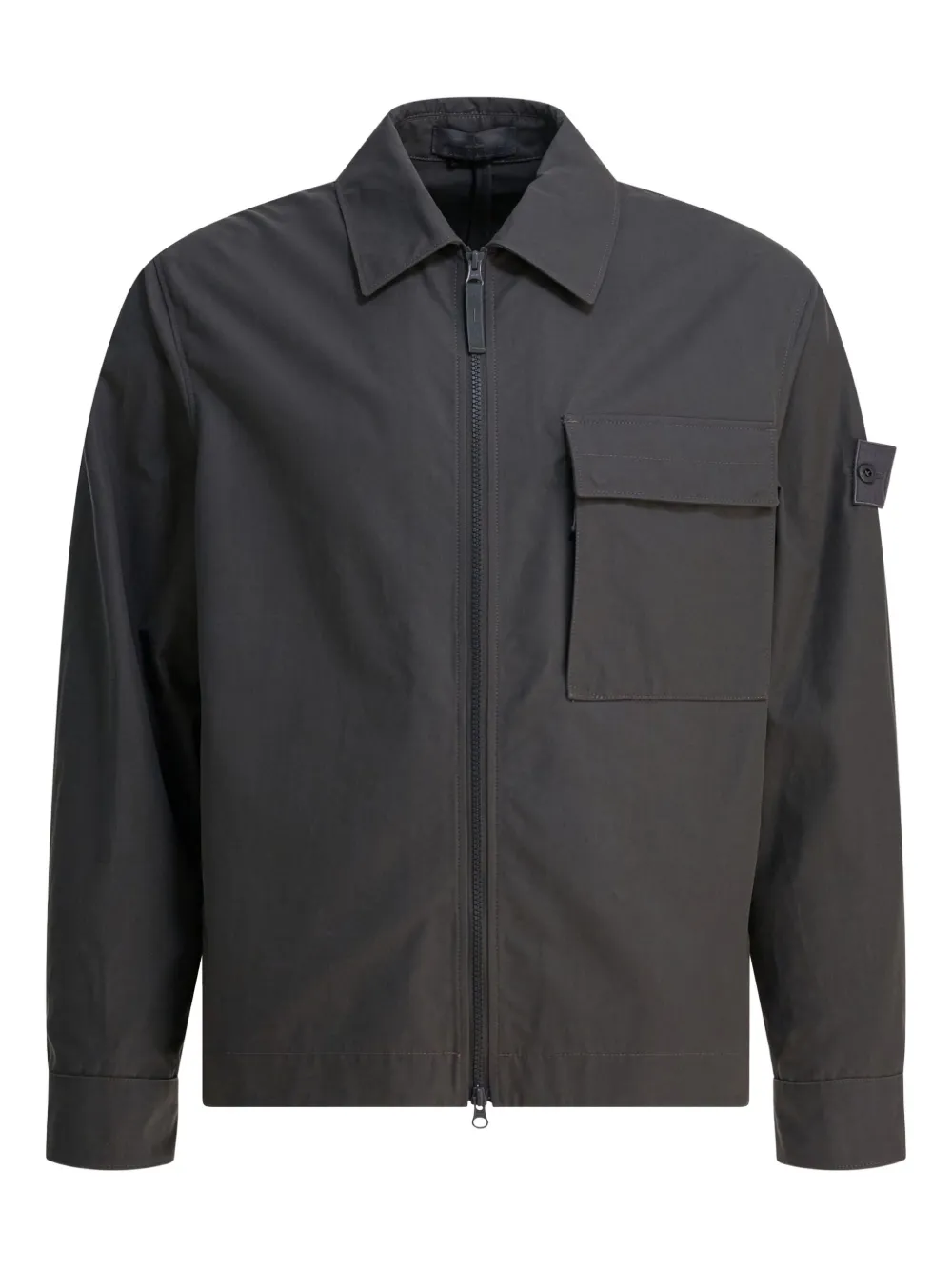 Stone Island パッチポケット シャツジャケット - グレー Stone Island パッチポケット シャツジャケット - グレー