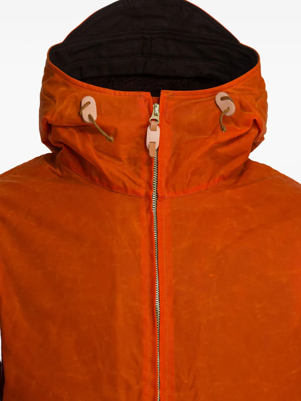 Ceccarelli Hooded Cotton Jacket In Orange