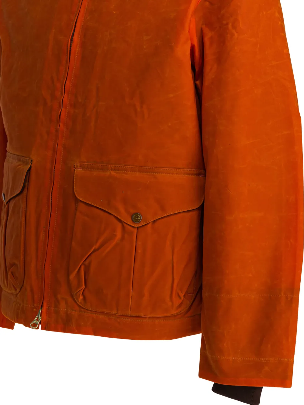 Ceccarelli Hooded Cotton Jacket In Orange
