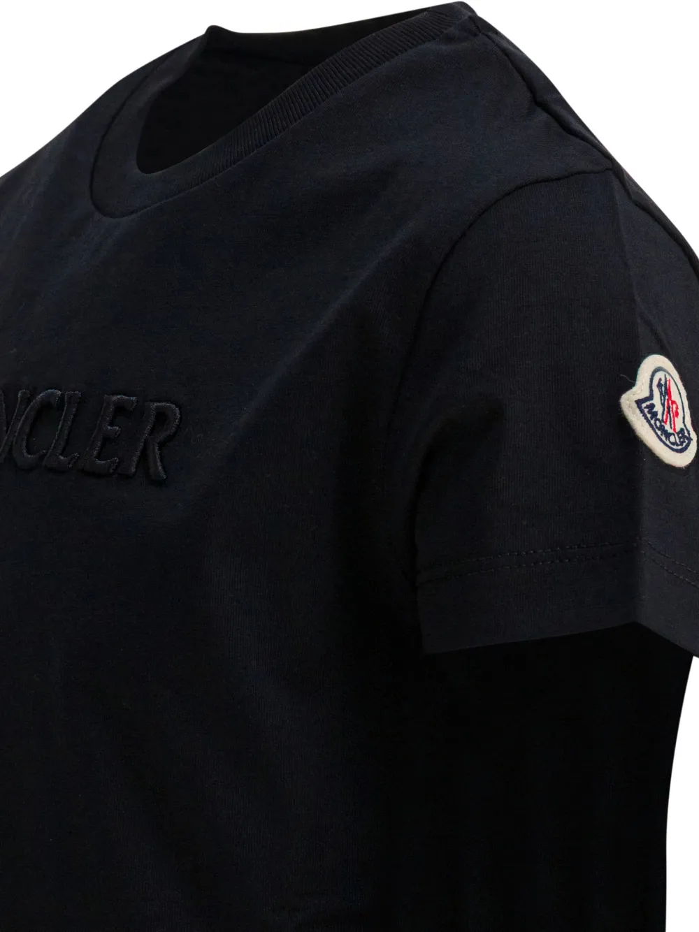 Moncler Enfant T-shirt met geborduurd logo Zwart