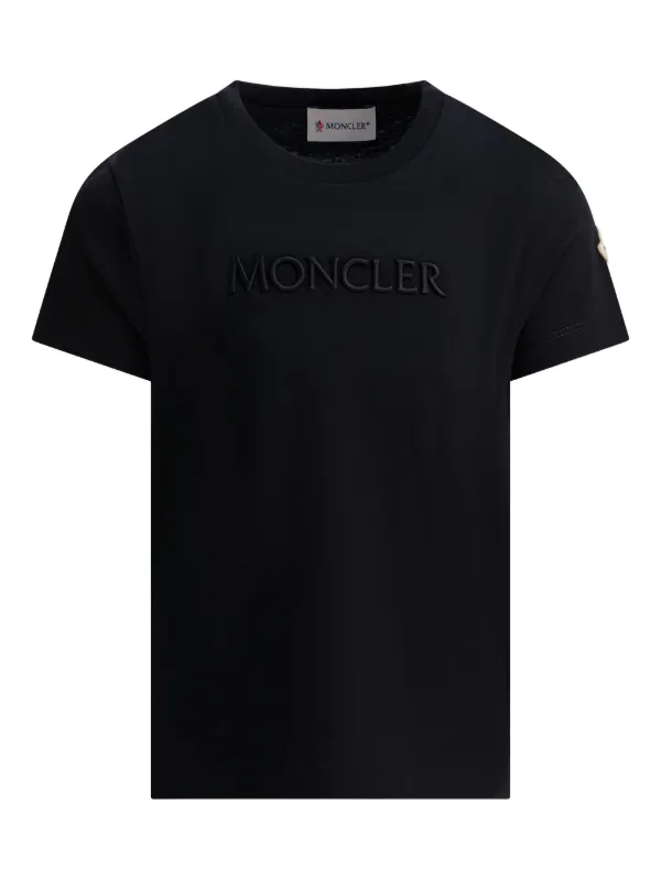 Moncler Enfant logo-embroidered T-shirt | Black | FARFETCH