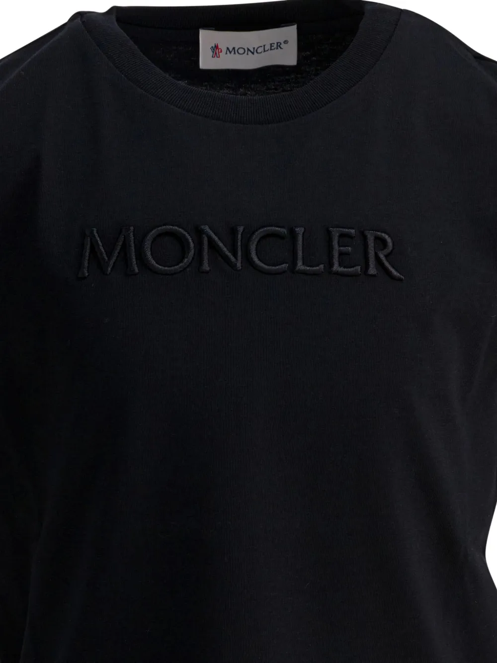 Moncler Enfant T-shirt met geborduurd logo Zwart