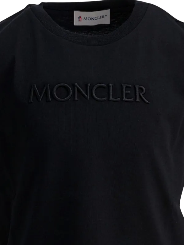 Moncler Enfant logo-embroidered T-shirt | Black | FARFETCH