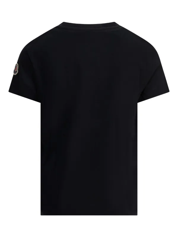 Moncler Enfant logo-embroidered T-shirt | Black | FARFETCH CA