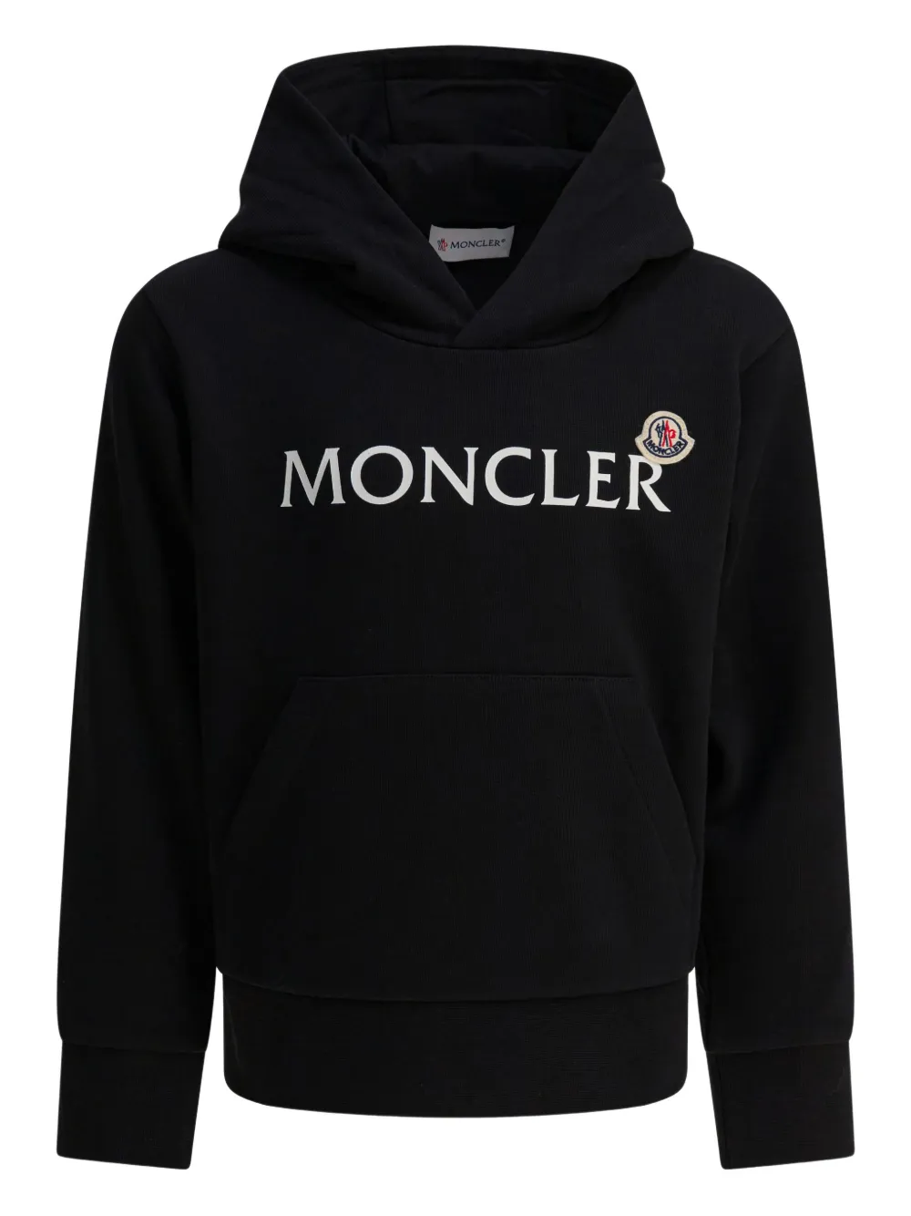 Moncler Enfant logo-patch hoodie | Black | Image 1