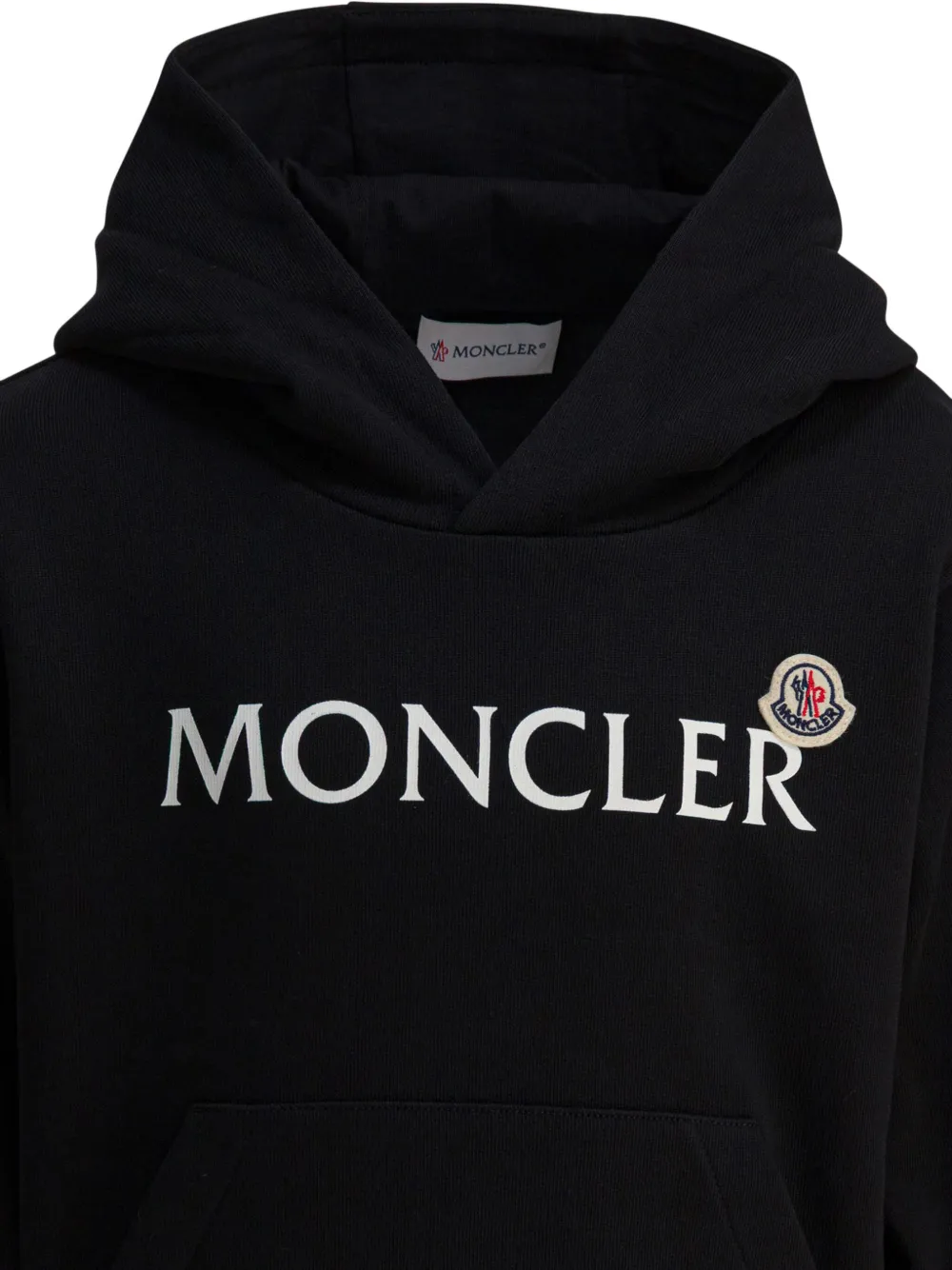 Moncler Enfant Hoodie met logopatch Zwart