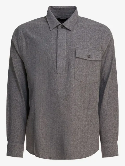 Vince herringbone pocket polo shirt