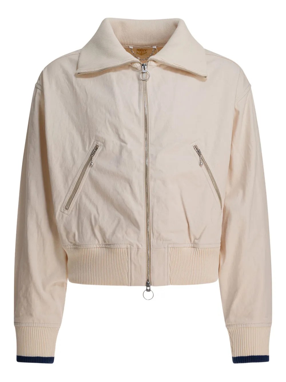 Kapital Zip-front Ribbed-cuff Jacket In Neutral