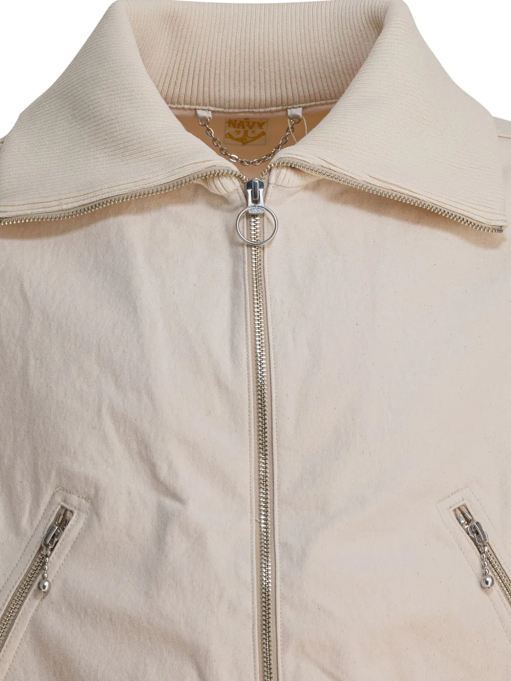 Kapital Zip-front Ribbed-cuff Jacket In Neutral