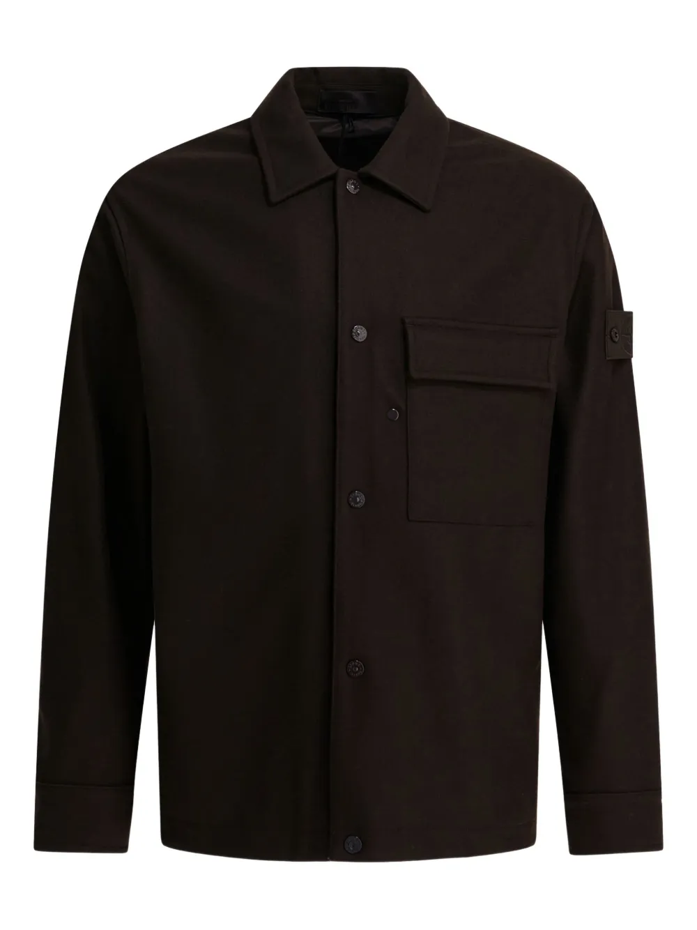 Stone Island patch-pocket buttoned shirt jacket - ブラウン Stone Island patch-pocket buttoned shirt jacket - ブラウン