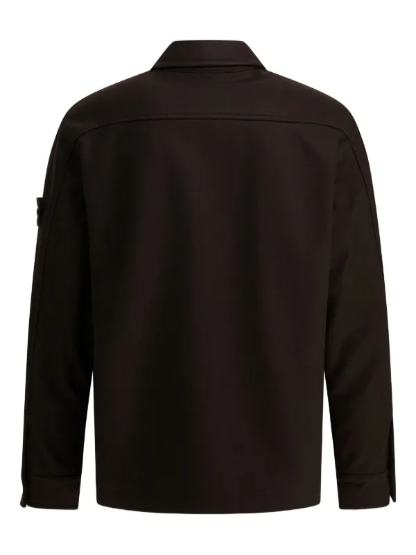 Stone Island patch-pocket Buttoned Shirt Jacket Brown FARFETCH AU