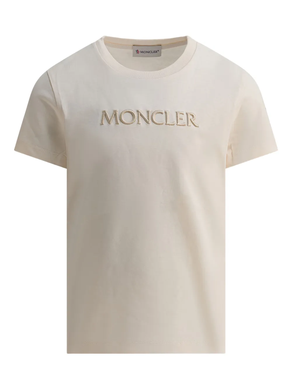 Moncler Enfant logo-embroidered cotton T-shirt | Neutrals | Image 1