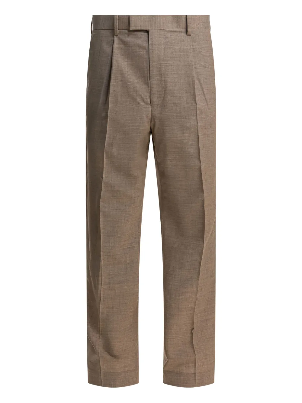 Auralee Tailored Wool Trousers With Pockets And Pleats In Brown