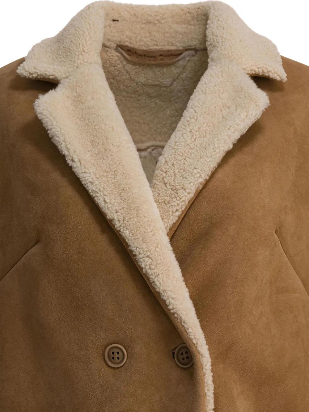 Salvatore Santoro Balzer Shearling Suede Leather Jacket In Gold
