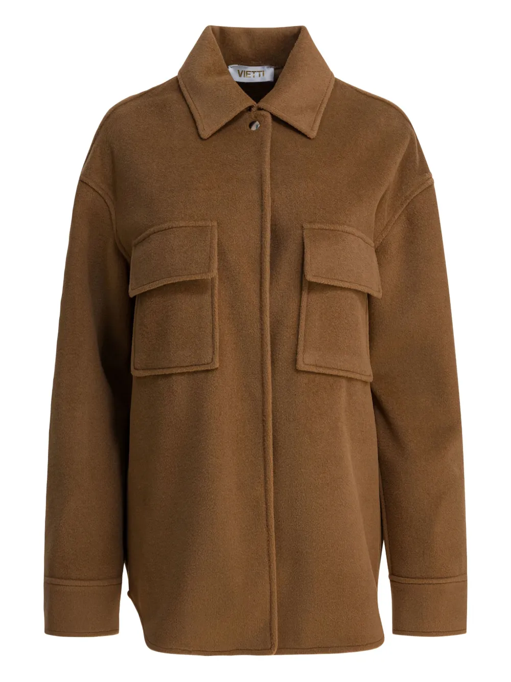 Semper patch-pocket collared shirt jacket | Brown | Image 1