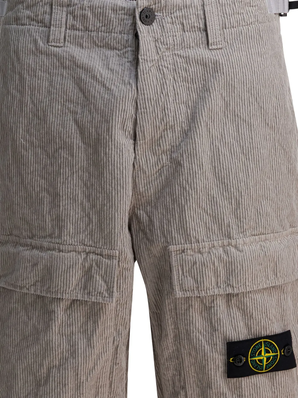 Stone Island Pinstripe-pattern Cargo-pockets Trousers In Gray