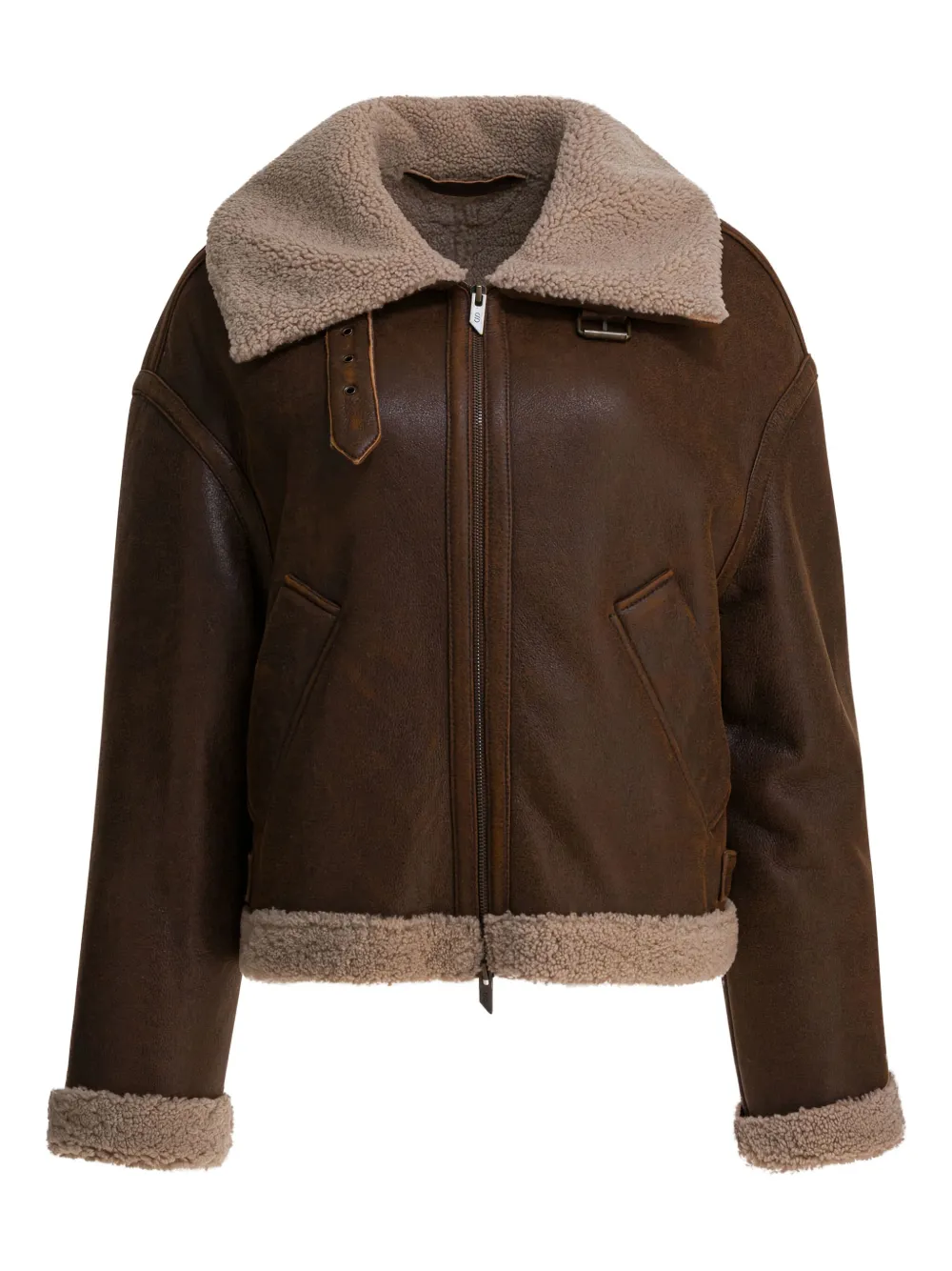Salvatore Santoro shearling-trim jacket | Brown | Image 1