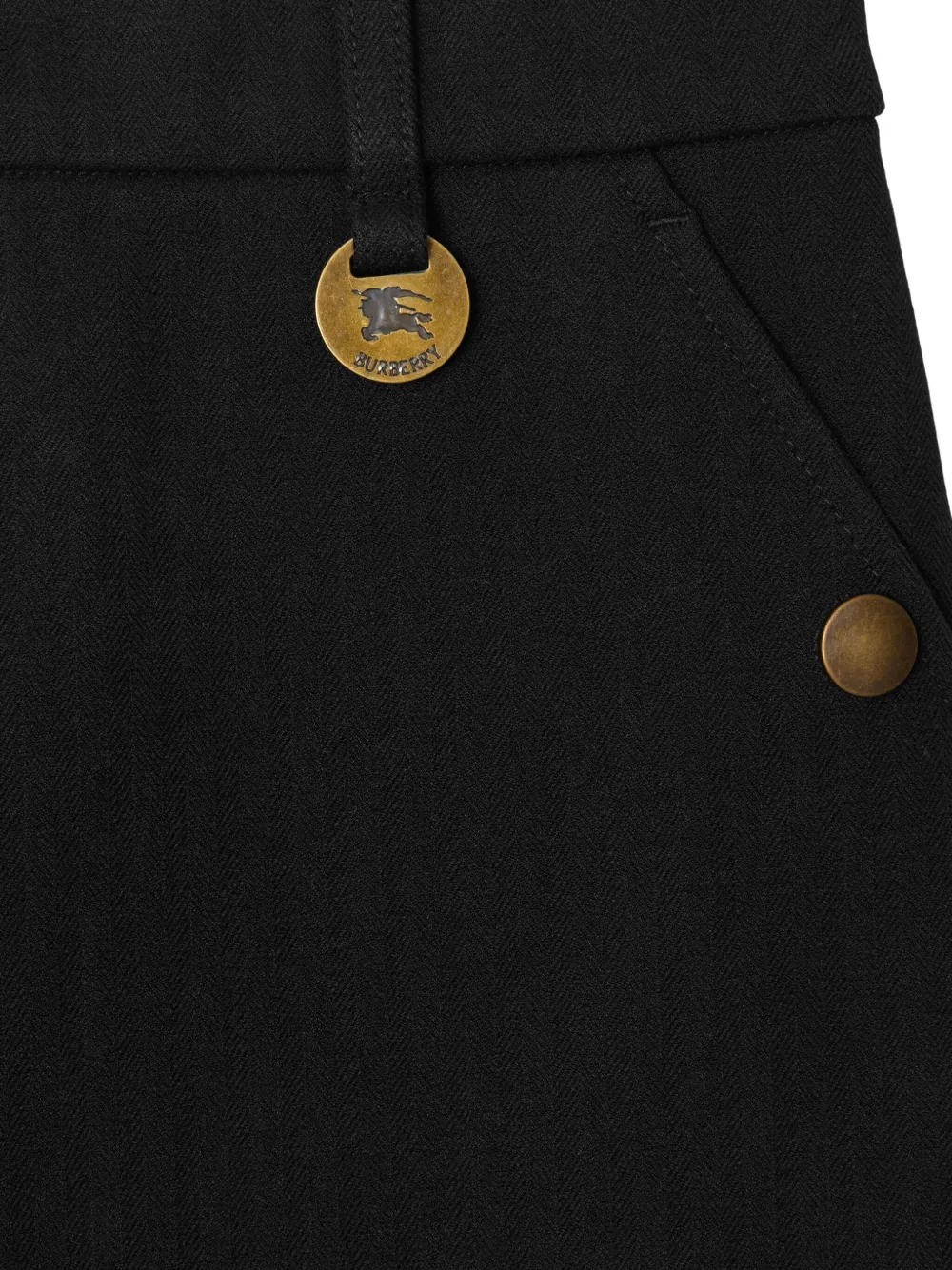 Burberry herringbone cotton trousers - Zwart