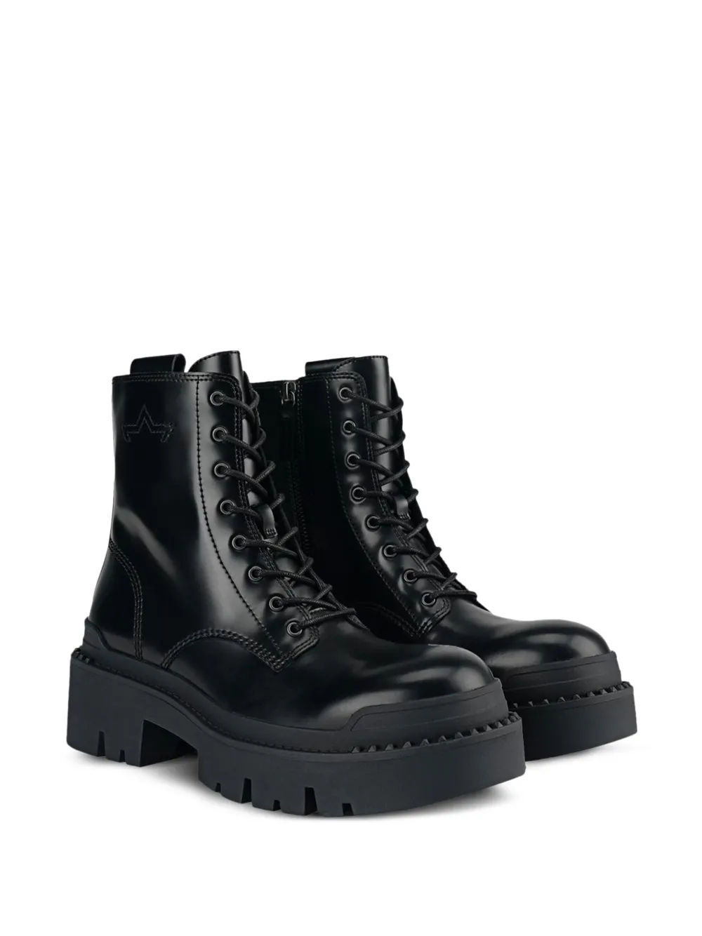 Ash 50mm Noah Lace-up Combat Boots In Black