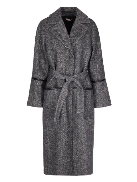 LIU JO sequin-embellished herringbone-pattern coat
