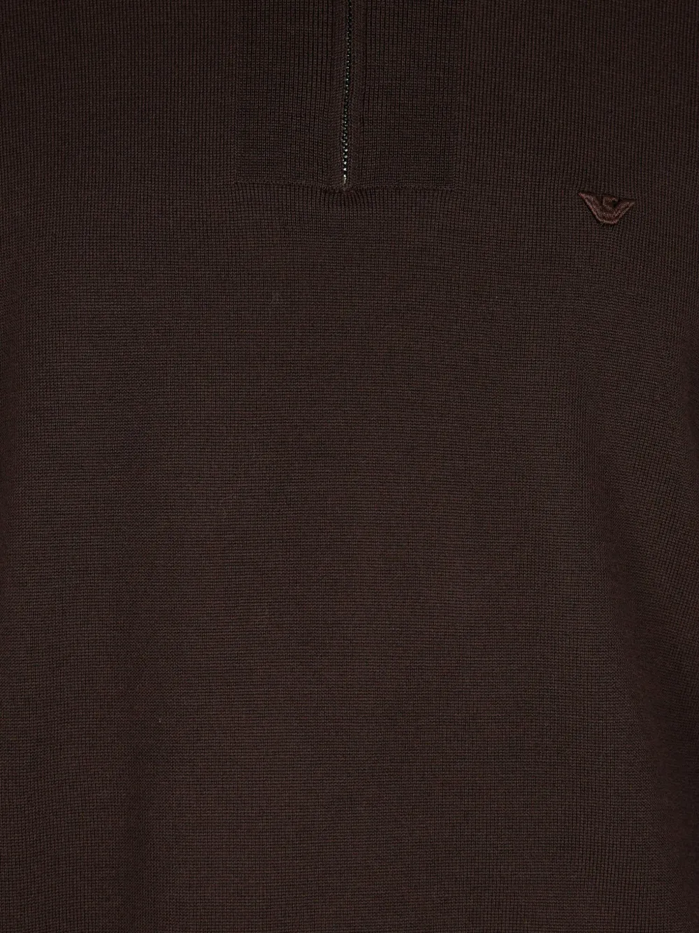 Emporio Armani Poloshirt met halve rits en geribbeld detail Bruin