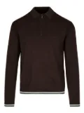 Emporio Armani half-zip rib-detail polo shirt - Brown