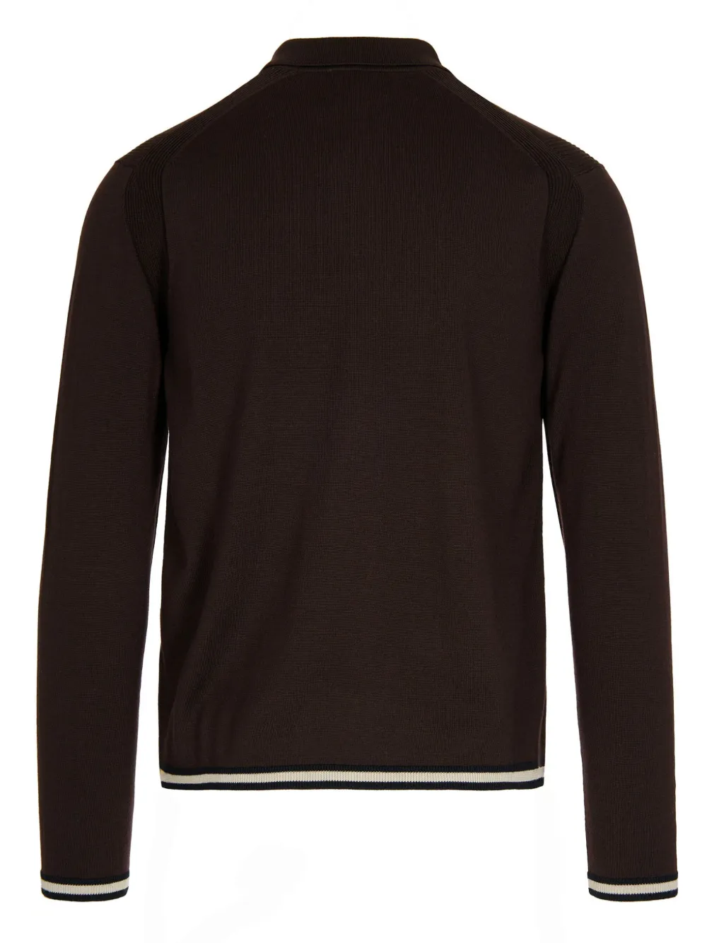 Emporio Armani half-zip rib-detail polo shirt - Bruin
