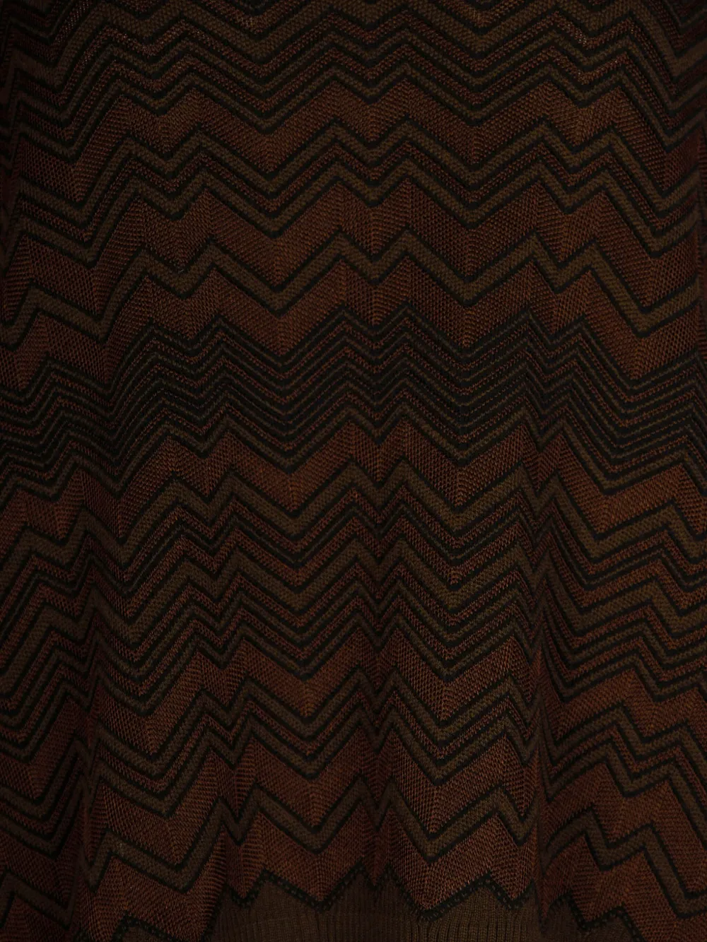 Missoni Womens Solid Color Brown Chevron V-neck Knitted Jumper In Brown
