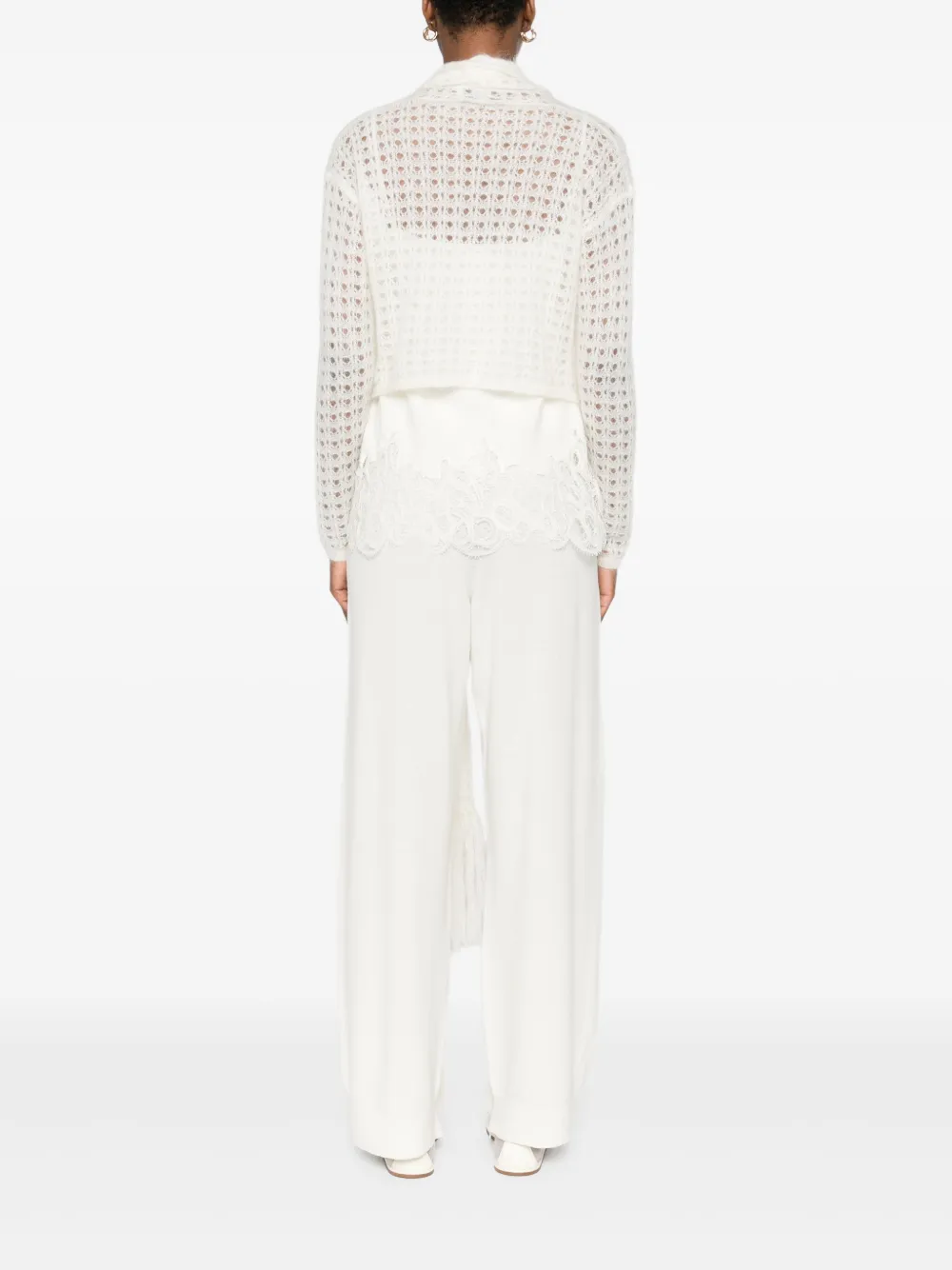 Fabiana Filippi Fringe-detail Open-front Cardigan In White