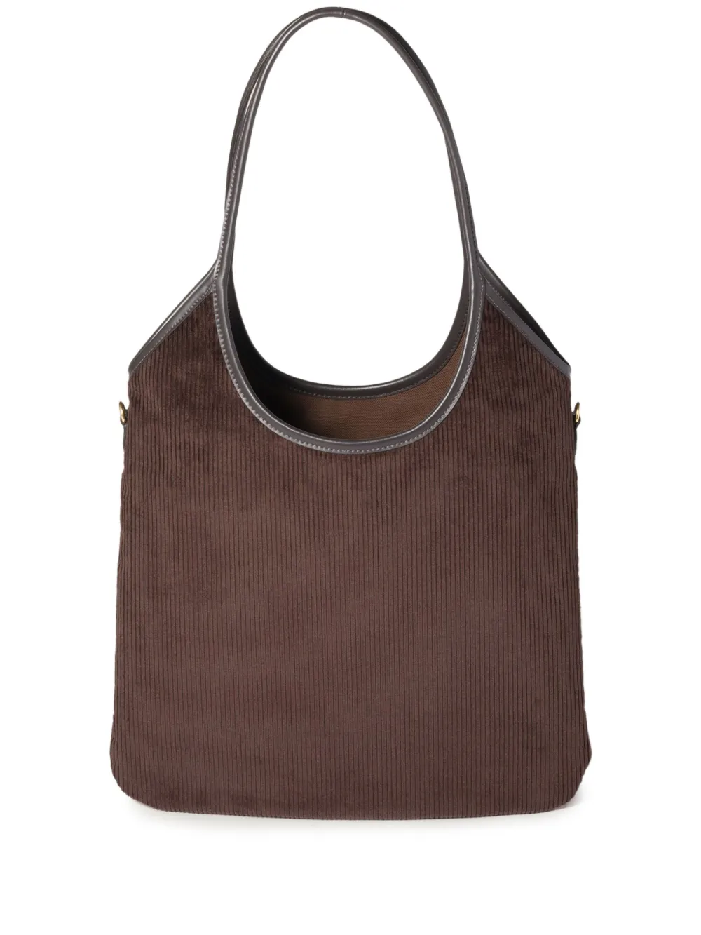 Miu Miu Ivy Corduroy-logo Shoulder Bag In Brown