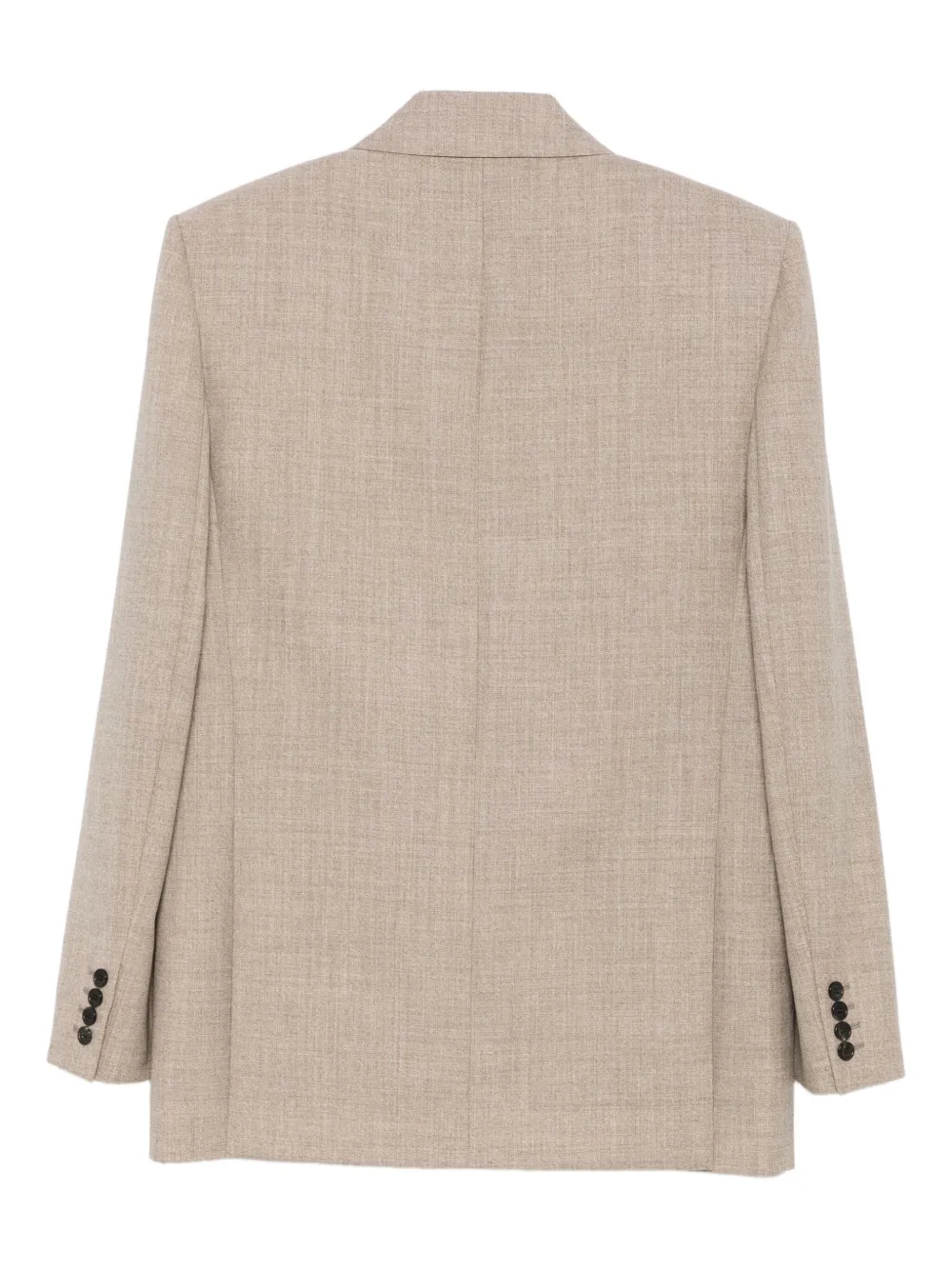 Saint Laurent Double-breasted Wool Blazer In Neutral